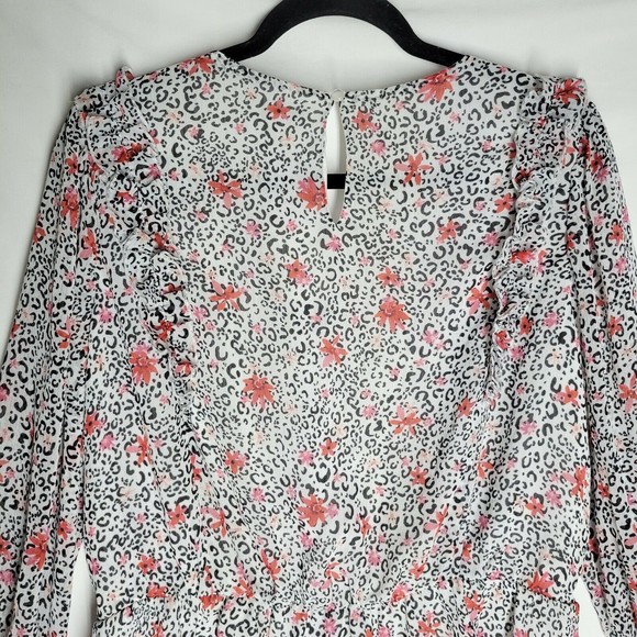 NWT Cato Est.1946 Womens Blouse Cheetah Floral Print Peplum Dolman Sleeve 14/16W - Picture 8 of 11